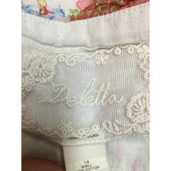 Anthropologie Deletta Womens Floral Maxi Dress Size 14 Ruffle Babydoll Fairycore - Picture 5 of 9